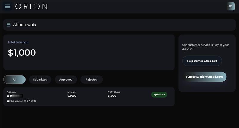 Reward Center request screen screenshot